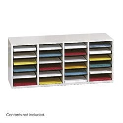Safco Grey 24 Compartment Wood Adjustable File Organizer