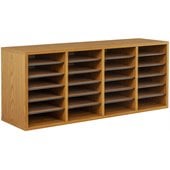Safco Medium Oak 24 Compartment Wood Adjustable File Organizer