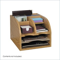 Safco Medium Oak 3-Way Corner Radius Organizer