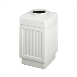 Safco Grey Canmeleon Recessed Panel, Top Open, 38 Gallon-Square Indoor Outdoor Receptacle