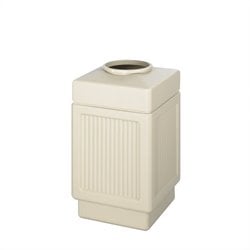 Safco Canmeleon Tan Recessed Panel, Top Open, 38 Gallon-Square Indoor Outdoor Receptacle