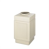 Safco Canmeleon Tan Recessed Panel, Top Open, 38 Gallon-Square Indoor Outdoor Receptacle