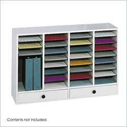 Safco Grey Wood Adjustable 20 Compartment File Organizer with Drawer