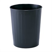 Safco 6 Gallon Round Steel Trash Can in Black (Set of 6)
