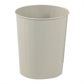 Safco Steel Round 6 Gallon Trash Can in Sand (Set of 6)