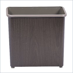 Safco Walnut Rectangular Wastebasket 27.5 Quart (Set of 3)