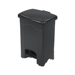 Safco Black 4 Gallon Step-On Plastic Receptacle