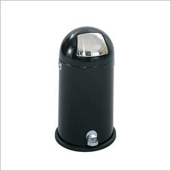 Safco Black 9 Gallon Step-On Dome Receptacle in Black
