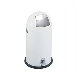 Safco White 9 Gallon Step-On Dome Receptacle
