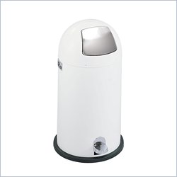 Safco White 12 Gallon Step-On Dome Receptacle