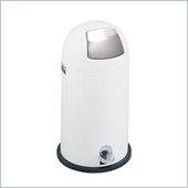 Safco White 12 Gallon Step-On Dome Receptacle