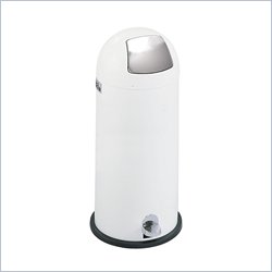 Safco White 15 Gallon Step-On Dome Receptacle in White