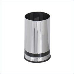 Safco Reflections Chrome and Black Trash Can