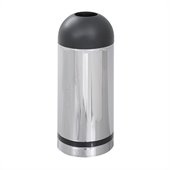 Safco Reflections Chrome and Black Open Top Dome Receptacle