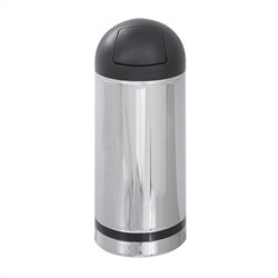 Safco Reflections Chrome and Black Push Top Dome Receptacle
