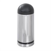Safco Reflections Chrome and Black Push Top Dome Receptacle