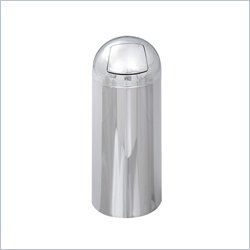 Safco Reflections Chrome Push Top Dome Receptacle