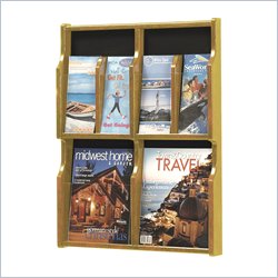 Safco Expose Oak/Black 2 Magazine 4 Pamphlet Display