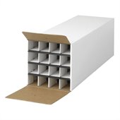 Safco Compact Tube-Stor KD 16 compartment Wood Roll Files Storage in White