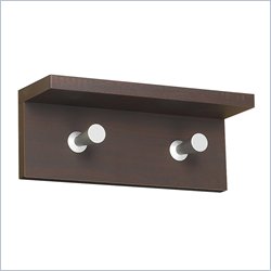 Safco Contempo Wood 2 Hook Wall Coat Rack in Mahogany