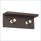 Safco Contempo Wood 2 Hook Wall Coat Rack in Mahogany