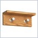 Safco Contempo Wood 2 Hook Wall Coat Rack in Medium Oak