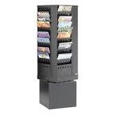 Safco 44-Pocket Steel Rotary Magazine Rack in Black