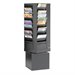 Safco 44-Pocket Steel Rotary Magazine Rack in Black
