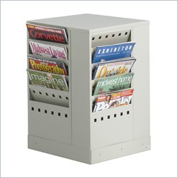 Safco 20 Pocket Steel Rotary Magazine Rack in Gray