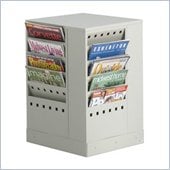 Safco 20 Pocket Steel Rotary Magazine Rack in Gray