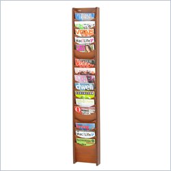 Safco 18-Pocket Wood Magazine Rack in Cherry