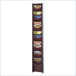 Safco 18-Pocket Wood Magazine Rack in Mahogany
