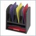 Safco Leather Look  Organizer 2 Shelves and 6 Slots in Black