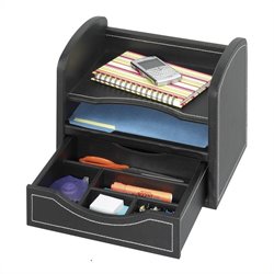 Safco Leather Look Desk/Drawer Organizer in Black