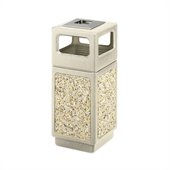 Safco Canmeleon Aggregate Panel 15 Gallon Trash Can with Ash Urn in Beige