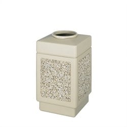 Safco Canmeleon Aggregate Panel 38 Gallon Trash Can with Open Top in Beige