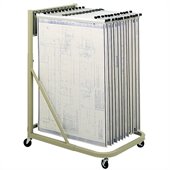 Safco Mobile Hanging Files Metal Stand for 18 Hanging Clamp for 18 x 24 Sheet in Sand