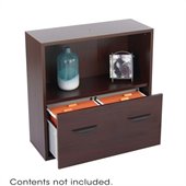 Safco Apres Modular Storage Shelf with Lower File Drawer in Mahogany