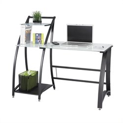 Safco Xpressions Computer Workstation with Tempered Glass in Black