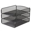 ADD TO YOUR SET: Safco Onyx™ Triple Tray Organizer in Black