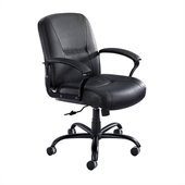 Safco Serenity™ Mid Back Big and Tall Chair in Black Leather 