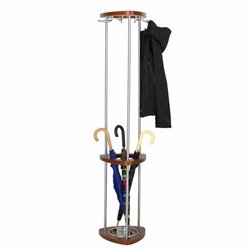 Safco Mode Wood Costumer with Umbrella Rack