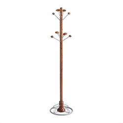 Safco Modern Coat Rack Tree in Cherry