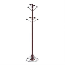 Safco Modern Coat Rack Tree in Mahogany