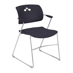 Safco Veer Stack Chair in Black (Set of 4)