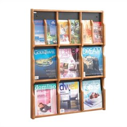 Safco Expose 9 Magazine 18 Pamphlet in Medium Oak Finish