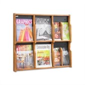 Safco Expose 6 Magazine 12 Pamphlet in Medium Oak Finish
