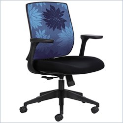 Safco Bliss Mid Back Chair in Blue Print