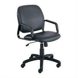 Safco Cava Urth Straight Leg Guest Chair in Black Vinyl