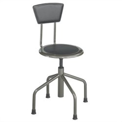 Safco Diesel Black Low Base Industrial Drafting Stool/Chair